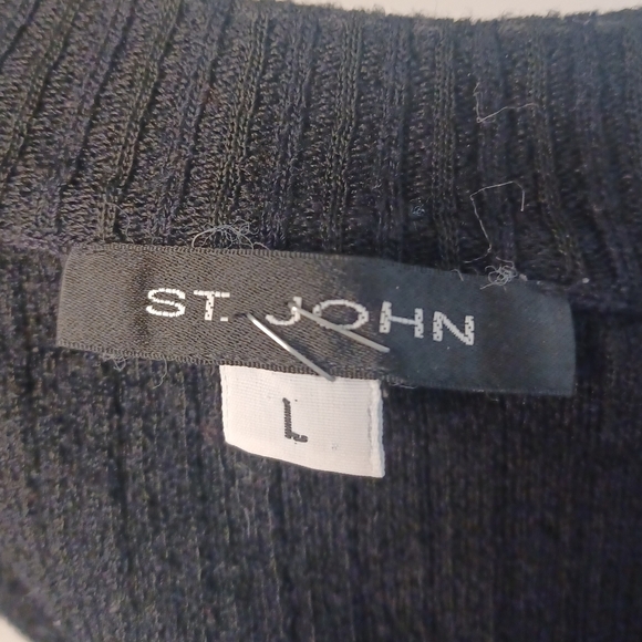 St. John Wool Blend Sleeveless Mockneck Old Money Ribbed Knit Sweater Top - Picture 9 of 13